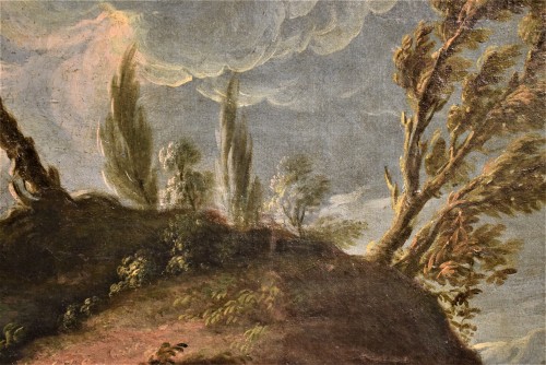 Grand Paysage du Lac animé - école Romaine, cercle de Salvator Rosa - Louis XIV